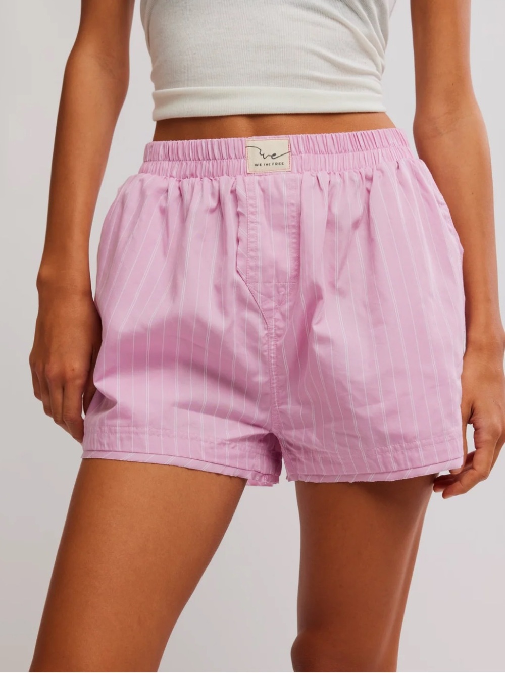 Free People Day to Day Pink Boxer Shorts